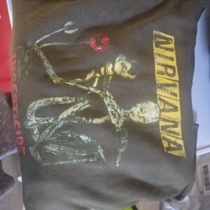 NIRVANA Artistic Graphic Hoodie with Red and Yellow